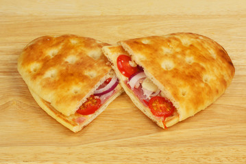 Toasted focaccia snacks