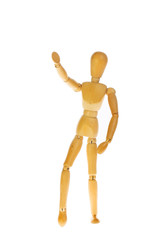 Wooden manikin against white