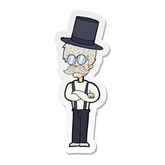 sticker of a cartoon man wearing hat