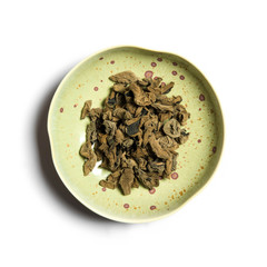 dried agaric isolated on white background