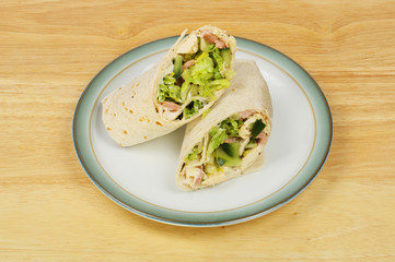 Sandwich wraps on a table