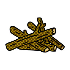 quirky comic book style cartoon logs