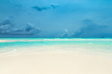  Maldives island with white sandy beach and sea