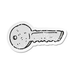retro distressed sticker of a cartoon door key