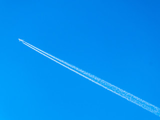 white streaks of a plane