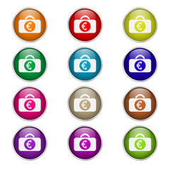 set of color icons Euro