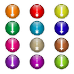 set of round color thermometer icons