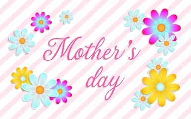 Mother's day card with beautiful flowers