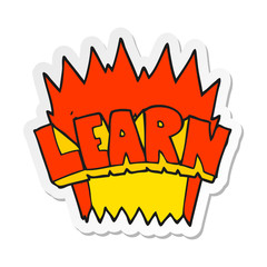 sticker of a cartoon learn symbol