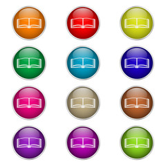 set of round color Book icons