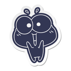 cartoon sticker kawaii excited cute frog