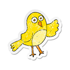 retro distressed sticker of a cartoon bird
