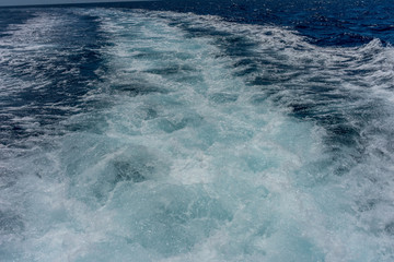 Italy, Cinque Terre, Monterosso, a man riding a wave on top of a body of water