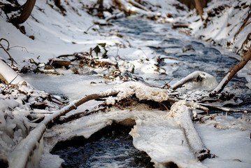 Winter waterfalls in Hamilton Ontario