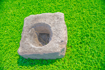 indoor in the garden hollow rock