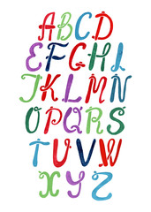 Colorful vector Alphabet nursery isolated on the white background