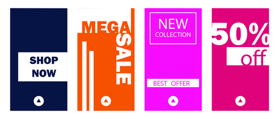 Set of Instagram stories sale banner background, instagram template photo. Can use for website, mobile app, flyer, coupon, gift card, web design