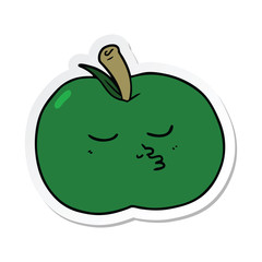 sticker of a cartoon high quality apple