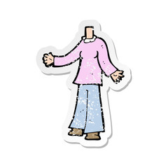 retro distressed sticker of a cartoon female body