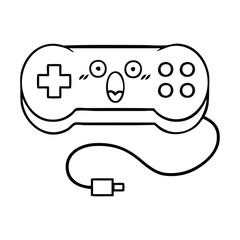 line drawing cartoon game controller