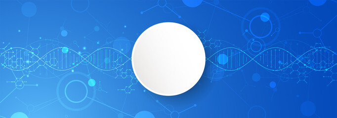 Science template, wallpaper or banner with a DNA molecules. Vector illustration.
