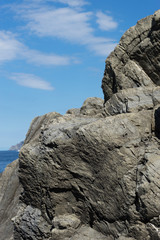 Fototapeta na wymiar Italy,Cinque Terre,Riomaggiore, a rocky mountain