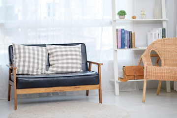 White scandinavian living room interior