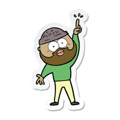 sticker of a cartoon bearded man