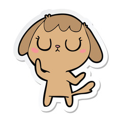 sticker of a cute cartoon dog