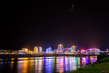 Fototapeta na wymiar Nightphotograph of a Chinese city (long exposure)