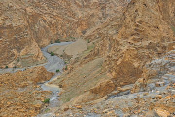 Fantastic mountain landscape. Ru'us al Jibal. Al Hajar Moutains. Musandam. Oman