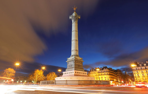 The July Column on Bastille square in Paris, France.