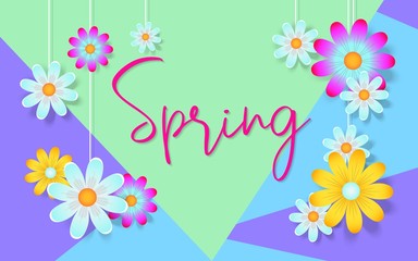 Spring card with beautiful flowers