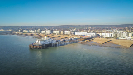 Fototapeta na wymiar Aerial view over Eastbourne Pier at the south coast of England