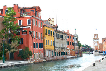 View of Venice. Beautiful Italian city with canals and historic architecture