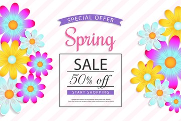 Spring sale (off, discount, vaucher, brochure)