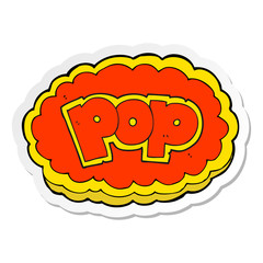 sticker of a cartoon POP symbol