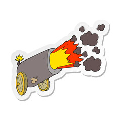 sticker of a cartoon big cannon firing