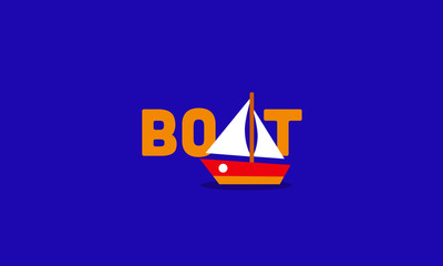 Boat Typography Vector Illustration 