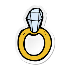 sticker of a cartoon diamond ring