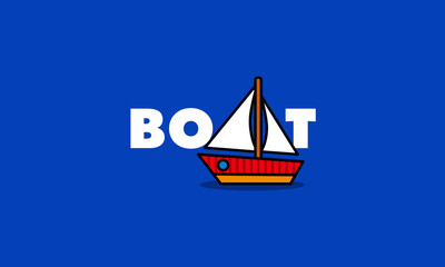 Boat Typography Vector Illustration 