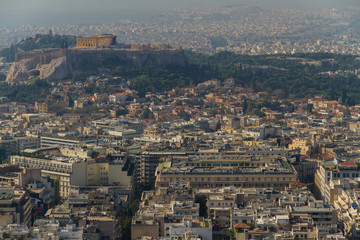 Fototapeta na wymiar Athens cityscape with Parthenon on the Acropolis.