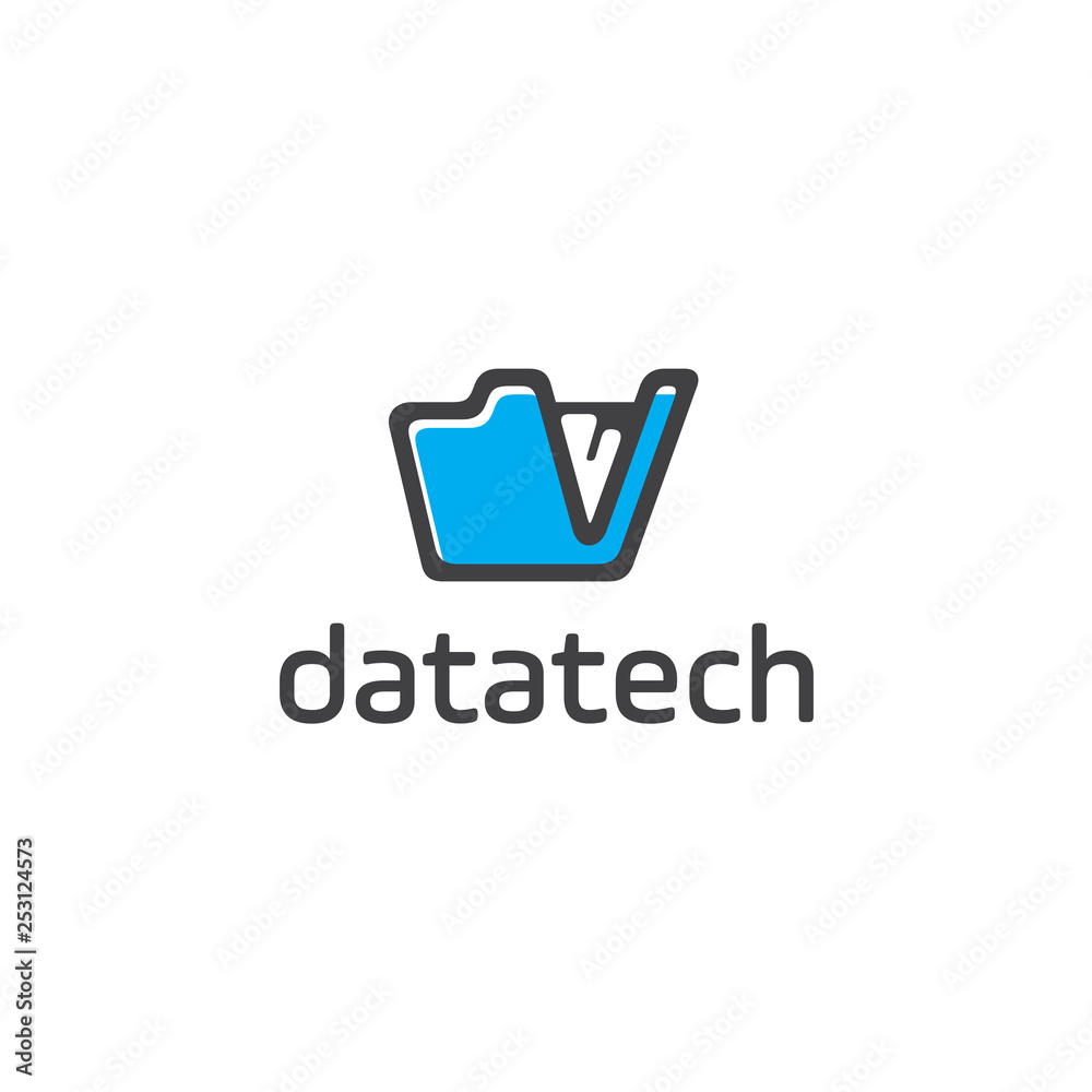 Aufkleber Cloud computing logo. Communication or network icon. Linear style. Monochrome option.