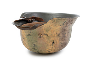 German World War Two (Stahlhelm M1942) military helmet, Normandy 1944