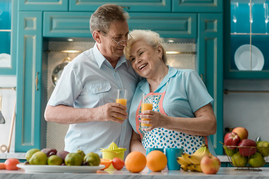 Senior Couple Drinking Fresh Juice