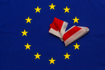 The flag of Europe where the British flag is located