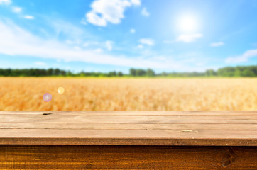 Empty wooden table background