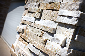 Stone tile blocks close up for a pillar