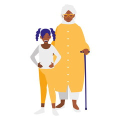 black grandmother with granddaughter