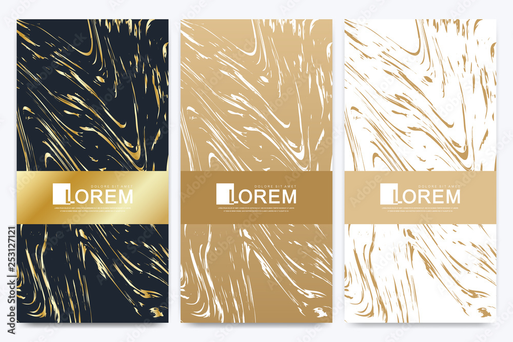 Poster chocolate bar packaging set. trendy luxury product branding template with label pattern for packagin